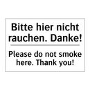 Bitte hier nicht rauchen. Danke!/.../ - Please do not smoke here. Thank /.../