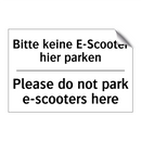 Bitte keine E-Scooter hier parken/.../ - Please do not park e-scooters /.../