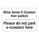 Bitte keine E-Scooter hier parken/.../ - Please do not park e-scooters /.../
