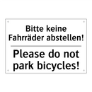 Bitte keine Fahrräder abstellen!/.../ - Please do not park bicycles!