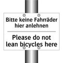 Bitte keine Fahrräder hier anlehnen/.../ - Please do not lean bicycles here/.../
