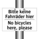 Bitte keine Fahrräder hier - No bicycles here, please