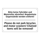 Bitte keine Fahrräder und Motorroller /.../ - Please do not park bicycles and /.../