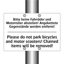 Bitte keine Fahrräder und Motorroller /.../ - Please do not park bicycles and /.../