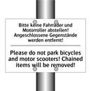 Bitte keine Fahrräder und Motorroller /.../ - Please do not park bicycles and /.../