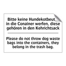 Bitte keine Hundekotbeutel in /.../ - Please do not throw dog waste /.../