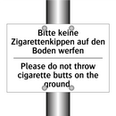 Bitte keine Zigarettenkippen auf /.../ - Please do not throw cigarette /.../