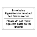 Bitte keine Zigarettenstummel /.../ - Please do not throw cigarette /.../