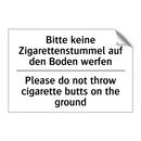 Bitte keine Zigarettenstummel /.../ - Please do not throw cigarette /.../