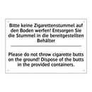 Bitte keine Zigarettenstummel /.../ - Please do not throw cigarette /.../
