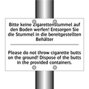 Bitte keine Zigarettenstummel /.../ - Please do not throw cigarette /.../