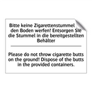 Bitte keine Zigarettenstummel /.../ - Please do not throw cigarette /.../
