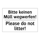 Bitte keinen Müll wegwerfen! - Please do not litter!