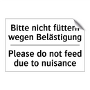 Bitte nicht füttern wegen Belästigung/.../ - Please do not feed due to nuisance/.../