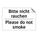 Bitte nicht rauchen - Please do not smoke