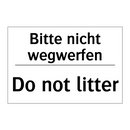 Bitte nicht wegwerfen - Do not litter