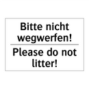Bitte nicht wegwerfen! - Please do not litter!