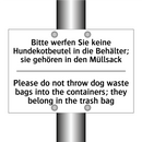 Bitte werfen Sie keine Hundekotbeutel /.../ - Please do not throw dog waste /.../
