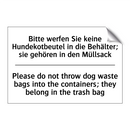 Bitte werfen Sie keine Hundekotbeutel /.../ - Please do not throw dog waste /.../
