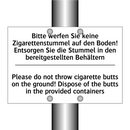 Bitte werfen Sie keine Zigarettenstummel /.../ - Please do not throw cigarette /.../