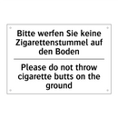 Bitte werfen Sie keine Zigarettenstummel /.../ - Please do not throw cigarette /.../