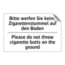 Bitte werfen Sie keine Zigarettenstummel /.../ - Please do not throw cigarette /.../