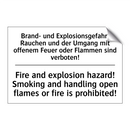 Brand- und Explosionsgefahr! Rauchen /.../ - Fire and explosion hazard! Smoking /.../