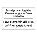 Brandgefahr: Jegliche Verwendung /.../ - Fire Hazard: All use of fire prohibited/.../