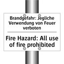 Brandgefahr: Jegliche Verwendung /.../ - Fire Hazard: All use of fire prohibited/.../