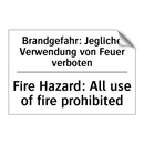 Brandgefahr: Jegliche Verwendung /.../ - Fire Hazard: All use of fire prohibited/.../