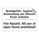 Brandgefahr: Jegliche Verwendung /.../ - Fire Hazard: All use of open flame /.../