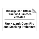 Brandgefahr: Offenes Feuer und /.../ - Fire Hazard: Open Fire and Smoking /.../