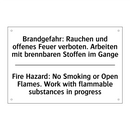 Brandgefahr: Rauchen und offenes /.../ - Fire Hazard: No Smoking or Open /.../