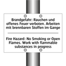 Brandgefahr: Rauchen und offenes /.../ - Fire Hazard: No Smoking or Open /.../