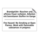 Brandgefahr: Rauchen und offenes /.../ - Fire Hazard: No Smoking or Open /.../