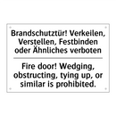 Brandschutztür! Verkeilen, Verstellen, /.../ - Fire door! Wedging, obstructing, /.../
