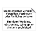 Brandschutztür! Verkeilen, Verstellen, /.../ - Fire door! Wedging, obstructing, /.../