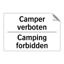 Camper verboten - Camping forbidden
