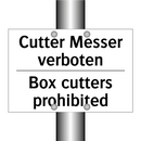 Cutter Messer verboten - Box cutters prohibited