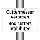 Cuttermesser verboten - Box cutters prohibited