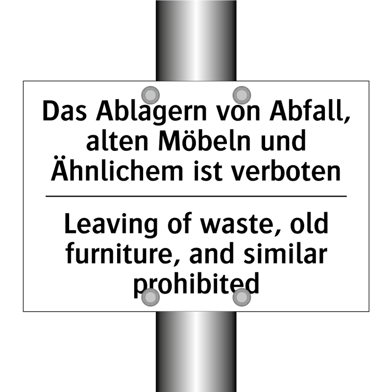 Das Ablagern von Abfall, alten /.../ - Leaving of waste, old furniture, /.../