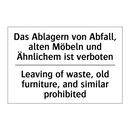 Das Ablagern von Abfall, alten /.../ - Leaving of waste, old furniture, /.../