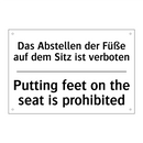 Das Abstellen der Füße auf dem /.../ - Putting feet on the seat is prohibited/.../