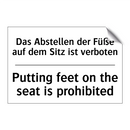 Das Abstellen der Füße auf dem /.../ - Putting feet on the seat is prohibited/.../