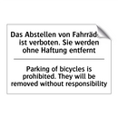 Das Abstellen von Fahrrädern ist /.../ - Parking of bicycles is prohibited. /.../