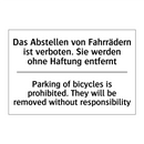 Das Abstellen von Fahrrädern ist /.../ - Parking of bicycles is prohibited. /.../