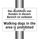 Das Ausführen von Hunden in diesem /.../ - Walking dogs in the area is prohibited/.../