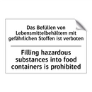 Das Befüllen von Lebensmittelbehältern /.../ - Filling hazardous substances into /.../