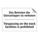 Das Betreten der Gleisanlagen /.../ - Trespassing on the track facilities /.../