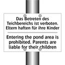Das Betreten des Teichbereichs /.../ - Entering the pond area is prohibited. /.../